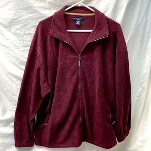 Ivy crew classic fleece zip front jacket men sz xl